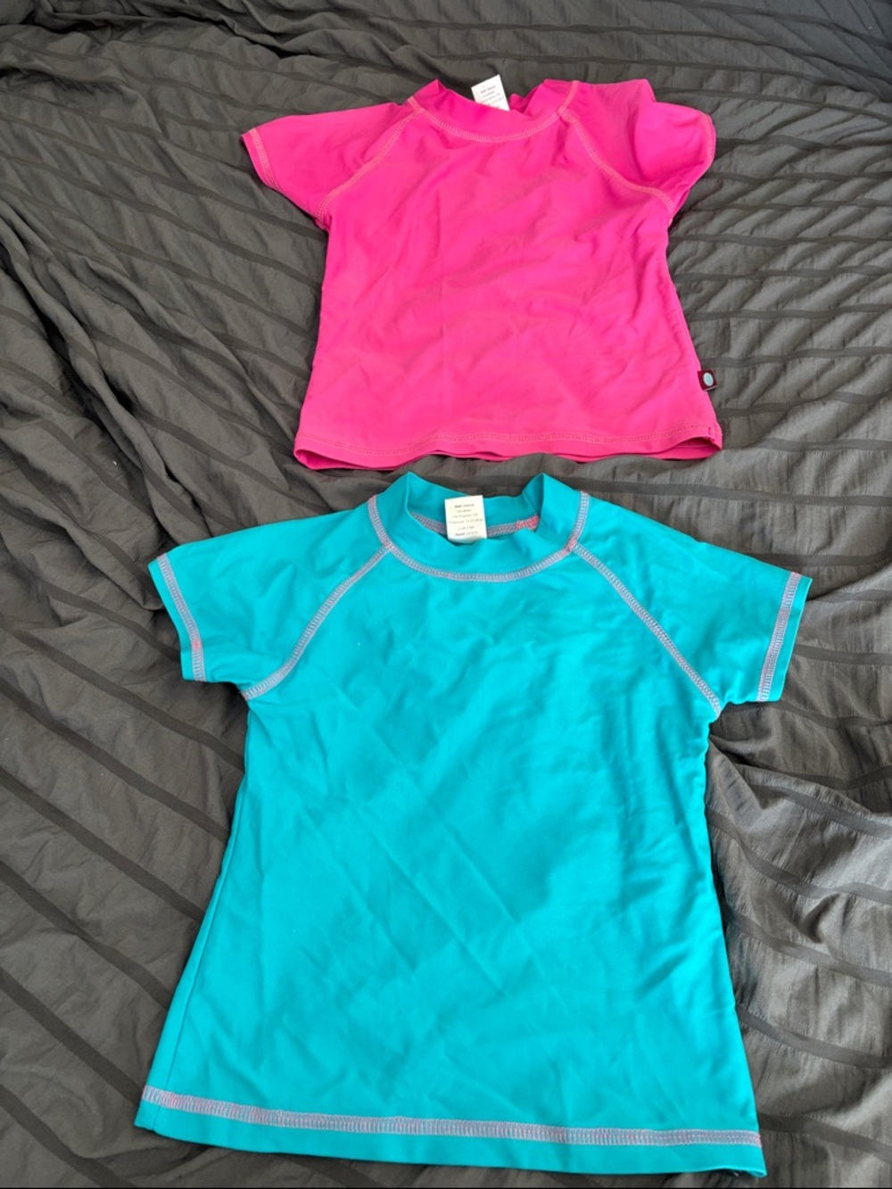 City Threads Girls Swim Rashguards in Hot Pink and Teal